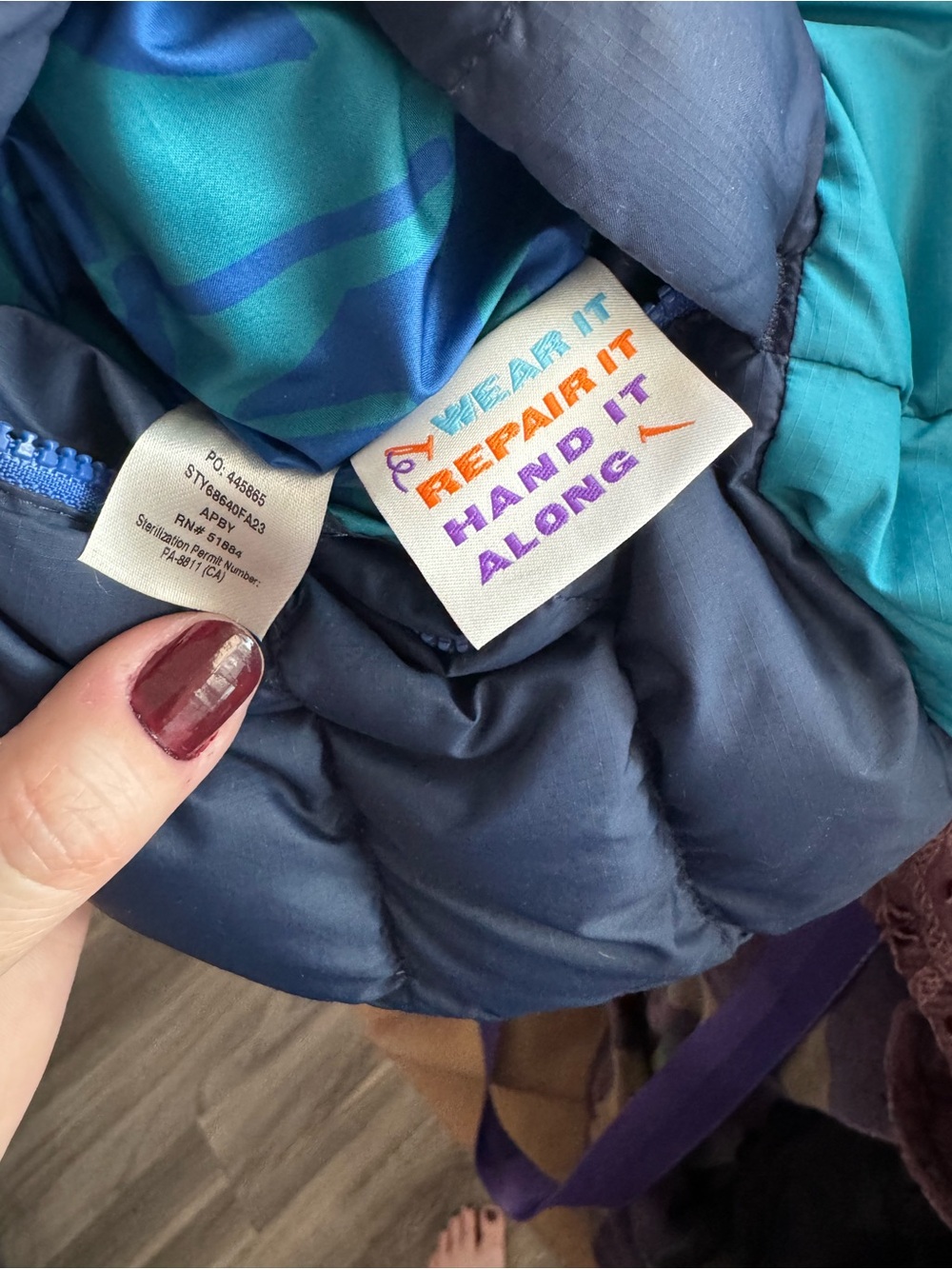 Patagonia Kids Reversible Sweater Hoody Jacket M/L - Picture 5 of 5